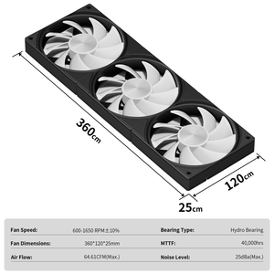 <span class=keywords><strong>UpHere</strong></span> Tout en Un 120mm ARGB Châssis CPU Refroidisseur Ventilateurs DC 12V Silencieux PWM Ventilateurs De Refroidissement - Product Image 6