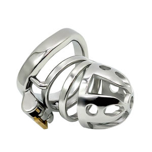 FRRK الكبار ألعاب معدنية مجوفة الذكور العفة قفل القضيب قفص الديك للرجال الجنس لعب - Product Image 3