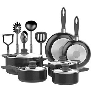 Quoi de Neuf <span class=keywords><strong>Article</strong></span> <span class=keywords><strong>Pas</strong></span> <span class=keywords><strong>Cher</strong></span> Couleur Noire Antiadhésive Induction Fond Batterie de <span class=keywords><strong>Cuisine</strong></span> Ensemble - Product Image 5