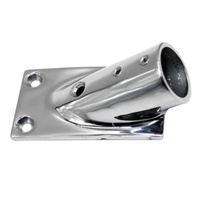 Accessoire de rampe de bateau en acier inoxydable 316 poli miroir, base rectangulaire à 60 degrés