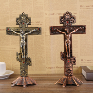 Grande Chiesa Reliquie Figurine Crocifisso Gesù Cristo Sul Supporto A Parete Croce <span class=keywords><strong>Antico</strong></span> Altare Religioso Casa Cappella Decorazione - Product Image 3
