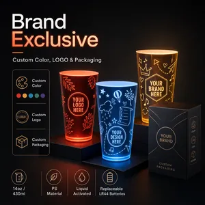 Vaso de Fiesta LED Reutilizable, Activado por Agua, Plástico Brillante, Luminoso, Intermitente, para Bebidas, Vaso LED Intermitente para Bar y Club - Product Image 3