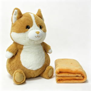 Peluche de Corgi personalizado, Peluche de Corgi naranja, Juego de manta de Corgi, Lindo juguete para perro - Product Image 4