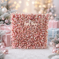 Mur de fleurs artificielles 5D de luxe en soie 8x8 pieds pour décoration de scène de mariage, vente en gros