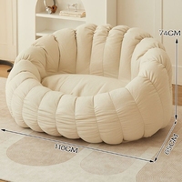 Boconcept Esthétique Crème Blanc Paresseux Citrouille Canapé En Forme De Boucle Chaise Longue Pivotante Avec Repose-pieds