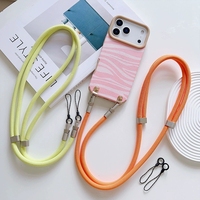 Sangle de téléphone portable réglable de couleur unie, robuste, avec cordon de cou et sangle d'épaule pour iPhone 17 avec fermoir à crochet métallique