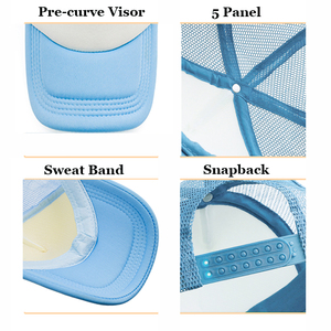 Gorra de malla de camionero de 6 paneles con estampado de hojaldre personalizado de alta calidad para hombres, maqueta CV <span class=keywords><strong>gratis</strong></span> para actuaciones al aire libre - Product Image 3