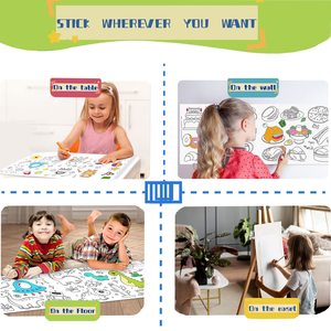Logo personalizzato stile carino per bambini bastone pittura murale giocattolo educativo-disegno prenotato e rotolo <span class=keywords><strong>di</strong></span> carta <span class=keywords><strong>da</strong></span> colorare - Product Image 4