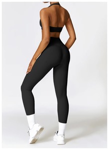 Conjunto de ropa deportiva de 2 piezas para mujer, mallas de Yoga elásticas de alta elasticidad, Top con cordón estampado, absorbe el sudor, talla grande, gimnasio, Yoga - Product Image 5