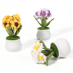 JP bricolage <span class=keywords><strong>maison</strong></span> saint valentin vacances cadeau plantes artificielles en pot fleur tournesol Crochet matériel sac - Product Image 1
