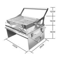 Grill de barbecue rotatif à 360° avec grille amovible, portable, pour jardin, camping et usage commercial en extérieur