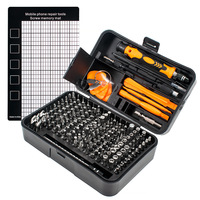 Kit d'outils de réparation multifonction 115-en-1 pour ordinateurs/téléphones avec mallette rigide, embouts de précision en acier au chrome-vanadium OEM