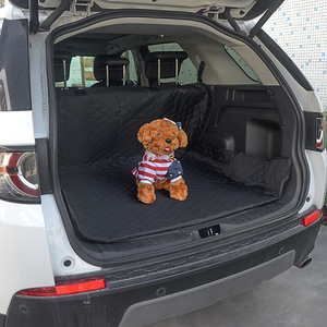 Tapis de <span class=keywords><strong>coffre</strong></span> de luxe pour animaux de compagnie, en coton <span class=keywords><strong>matelassé</strong></span> noir, imperméable, pliable, pour SUV moyen, avec rail de sécurité 3D antidérapant - Product Image 2