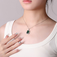 Collier pendentif pour femme en argent sterling S925, nouveau modèle émeraude, chaîne de clavicule haut de gamme, style européen et américain