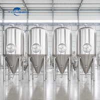 Réservoir de stockage en acier inoxydable TONSEN 1500L 304/316 avec enveloppe chauffante et contrôle de température pour brassage commercial
