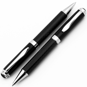 Bolígrafo de Metal Negro con Logotipo Personalizado, Popular, de Acero Inoxidable, con Punta de Bola Giratoria, Ancho de Escritura de 1.0 mm - Product Image 1