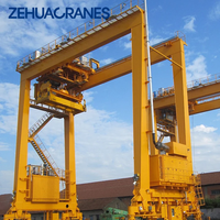 Grue portique à pneus (RTG) intelligente pour conteneurs 40,5T simple / 65T double levage, régénération d'énergie VFD complète, direction automatique DGPS