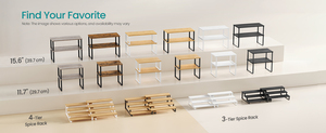 Multi-Purpose 2 Level Stacking <strong>Small</strong> Wood Storage <strong>Shelf</strong> for <strong>Kitchen</strong> Bedroom Office - Product Image 5
