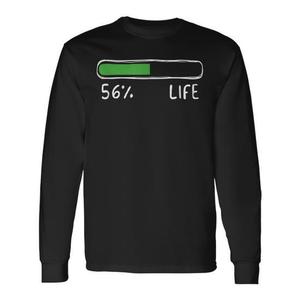 T-shirt a maniche lunghe per il 56° compleanno con la scritta Life Percentage 56 Years Old - Product Image 1