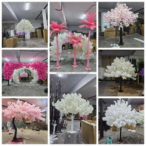 Décoration de mariage LEDA, arbres à fleurs de cerisier ivoire, centre de table de mariage, fleurs artificielles en soie Sakura, décoration d'allée - Product Image 4