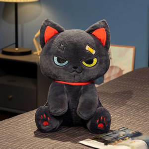Giocattoli di peluche personalizzati all'ingrosso per Halloween, bambola gatto nero arrabbiato gigante, premio per macchina a griffe per sala giochi - Product Image 1