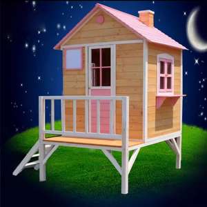 Özelleştirmek Playhouse Diy ahşap komple kolay montaj bahçe çocuk Playhouse ahşap ev - Product Image 2
