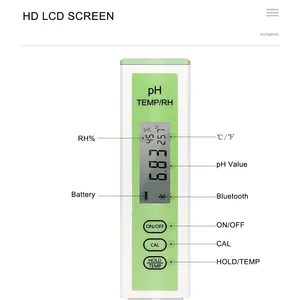 Smart Bluetooth ph tester digital ph meter pH/RH/TEMP Meter Powered by YINMIK Mobile App