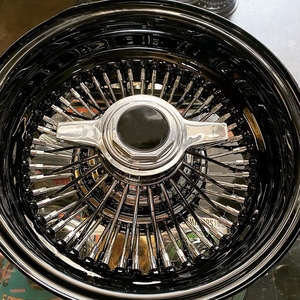 Ruedas Cromadas de Primera Calidad con Diseño de Rayos Dorados 13x7 14x7 para Autos Clásicos, Llantas Cromadas con Rayos - Product Image 6