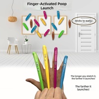 Jouet créatif à lancer au doigt en caoutchouc souple TPR, gadget de farce, jouet collant mural pour le poisson d'avril, jouet anti-stress