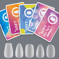 Oferta Especial: Puntas de Uñas SunelPort PMMA con Diseño de Cielo Estrellado, Transparentes, Ultrafinas, sin Costuras, Forma de Gota de Agua, Almendradas, Cortas, Esmeriladas