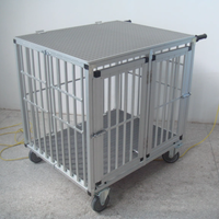 Chariot de transport pliable en aluminium USMILEPET pour animaux de compagnie, chariot de présentation pour animaux, chariot de cage d'exposition avec table de toilettage pour chats et chiens