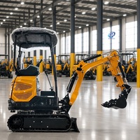 Mini-excavatrice compacte 1,5 tonne à vendre, avec cabine, moteur diesel Kubota, certifiée CE EPA EURO5, pour usage agricole