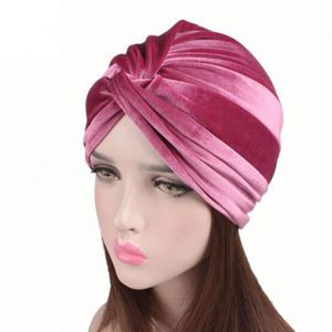 Turban extensible torsadé pour femme, bonnet chimio pour le cancer, couvre-chef, foulard, turban en velours, cadeau - Product Image 1