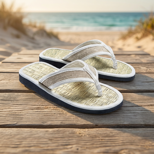 Tongs de massage en jonc de mer naturel tressé, chaussures d'été confortables, anti-odeur et respirantes - Product Image 3