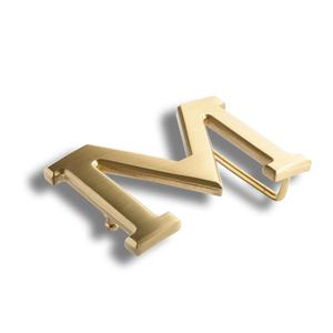 Fashion Design Gold Plating Custom <b>Initial</b> Letter Logo Waist Metal Belt Buckle for Men - Product Image 3
