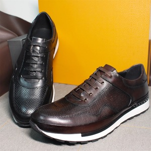 <span class=keywords><strong>Scarpe</strong></span> Casual da <span class=keywords><strong>Uomo</strong></span> in Pelle Marrone Traspirante, Vera Pelle di Prima Qualità, Stile Moda di Grande Marca, Allacciate, per Camminata, Stesso Stile - Product Image 3