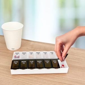 BPA Free PP đẩy openning thiết kế <span class=keywords><strong>Pill</strong></span> Organizer 2 lần một ngày hàng tuần 7 ngày AM PM với khoang lớn <span class=keywords><strong>Pill</strong></span> Box - Product Image 5