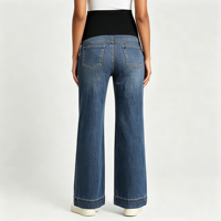 Jean de maternité à soutien abdominal pour femme, coupe large, en denim extensible, décontracté et confortable pour le quotidien