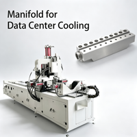 Máquina de perforación y conformado de collares para tubos de acero inoxidable para refrigeración de centros de datos