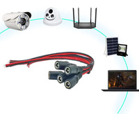 Câble d'alimentation 12V DC 5,5 x 2,1 mm avec prise femelle vers fil nu pour éclairage LED et vidéosurveillance