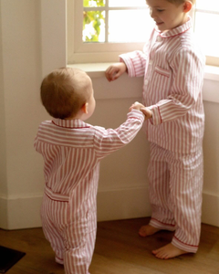Pyjamas de Noël personnalisés pour enfants, avec monogramme, assortis pour frères et sœurs, rayés, pour petits garçons - Product Image 6