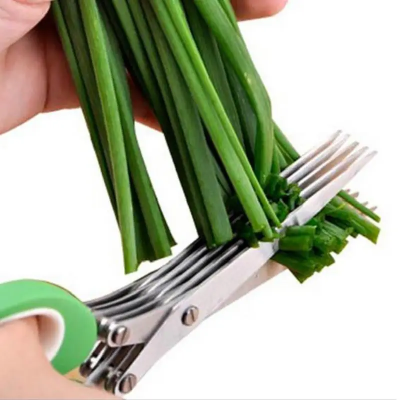 19cm Minced 5 Layers Multifunctional Kitchen scissors Shredded Chopped Scallion Cutter Herb Laver Spices Cook Tool