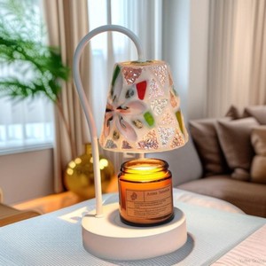 Lampe à mélanger les cires parfumées Mosaico, abat-jour en coquillages naturels, lumière d'ambiance, lampe de table, utilisation intérieure - Product Image 1