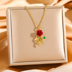 Collar de Cadena para Clavícula de Acero Inoxidable, Diseño Moderno 2026, con Colgante de Rosa, Joyería Versátil y Elegante para Mujer - Product Image 4