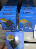 قرص صلب خارجي محمول T7 بسعة 1 تيرابايت، USB 3.2 الجيل الثاني، لون رمادي، جديد للابتوب MU PC1T0T AM