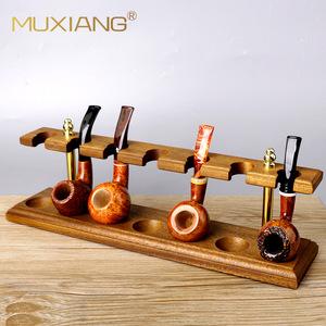 MUXIANG Walnut Wood <b>Pipe</b> <b>Stand</b> 7 Position Solid Wood <b>Pipe</b> Holder Display Rack For Smoking <b>Pipes</b> - Product Image 1
