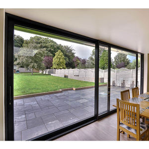 Puerta <span class=keywords><strong>Corredera</strong></span> Empotrada Exterior para Patio, Puerta Doble Grande de Aluminio Templado, Puertas Correderas Ocultas de Cristal - Product Image 2