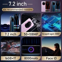 Smartphone Android 10.0 Mate 50RS 12 Go + 512 Go, écran Full 7,3 pouces, modèle 2022, vente chaude, A+