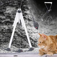 Dragonfly Mice Teaser Jouet d'exercice en métal pour chatons suspendus à la porte Fenêtre Cage pour chat Jouet pour chat