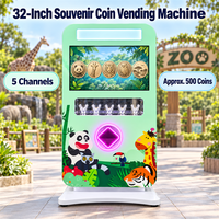 Distributeur automatique de pièces de monnaie souvenirs personnalisées à grand écran de 32 pouces avec acier inoxydable et écran tactile pour musées et parcs d'attractions
